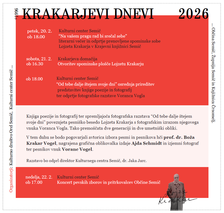 30. Krakarjevi dnevi 2026, 20.-22.2.2026